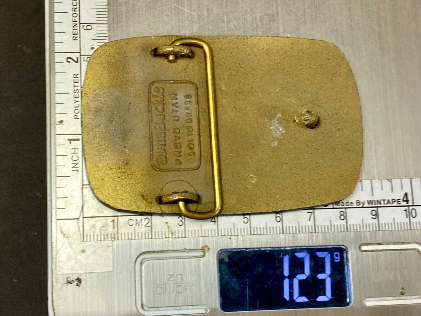 Vintage HAWCO MFG Co solid brass Dynabuckle belt buckle