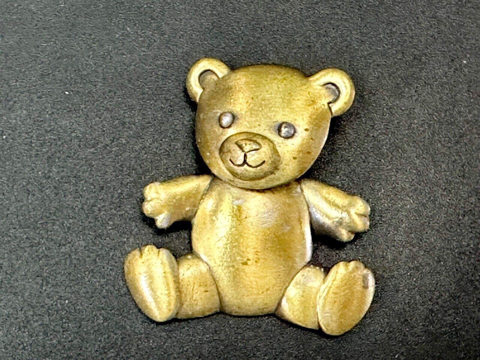 Vintage JJ Jonette Silver Tone Articulated Head Teddy Bear