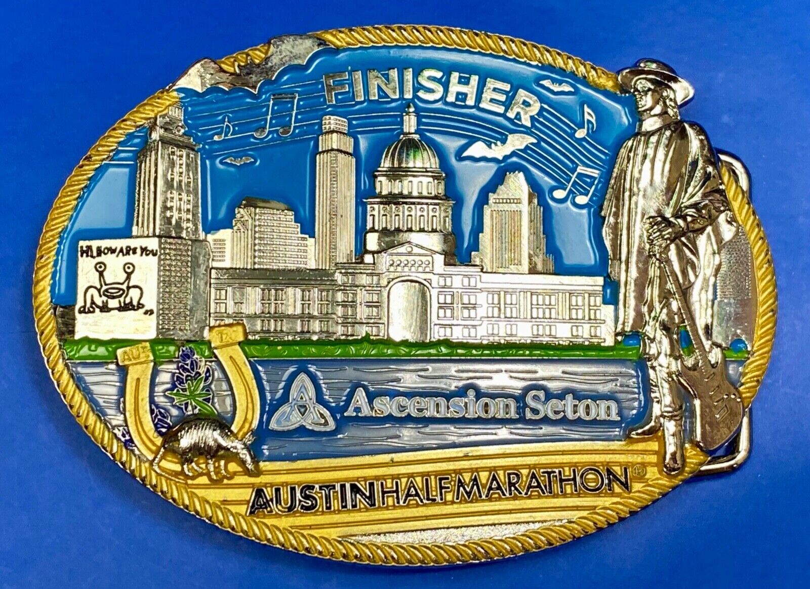 Ascension Section Austin Half Marathon & 5K Race Finisher Belt Buckle