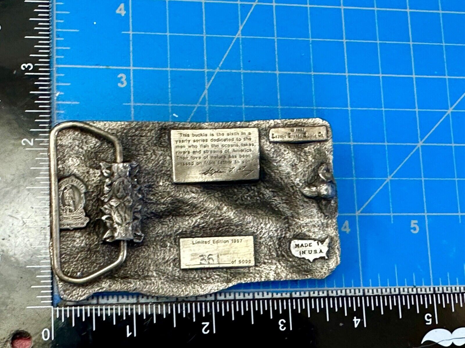 American Fisherman Vintage 1987 Commemorative Arroyo Grande Belt Buckle