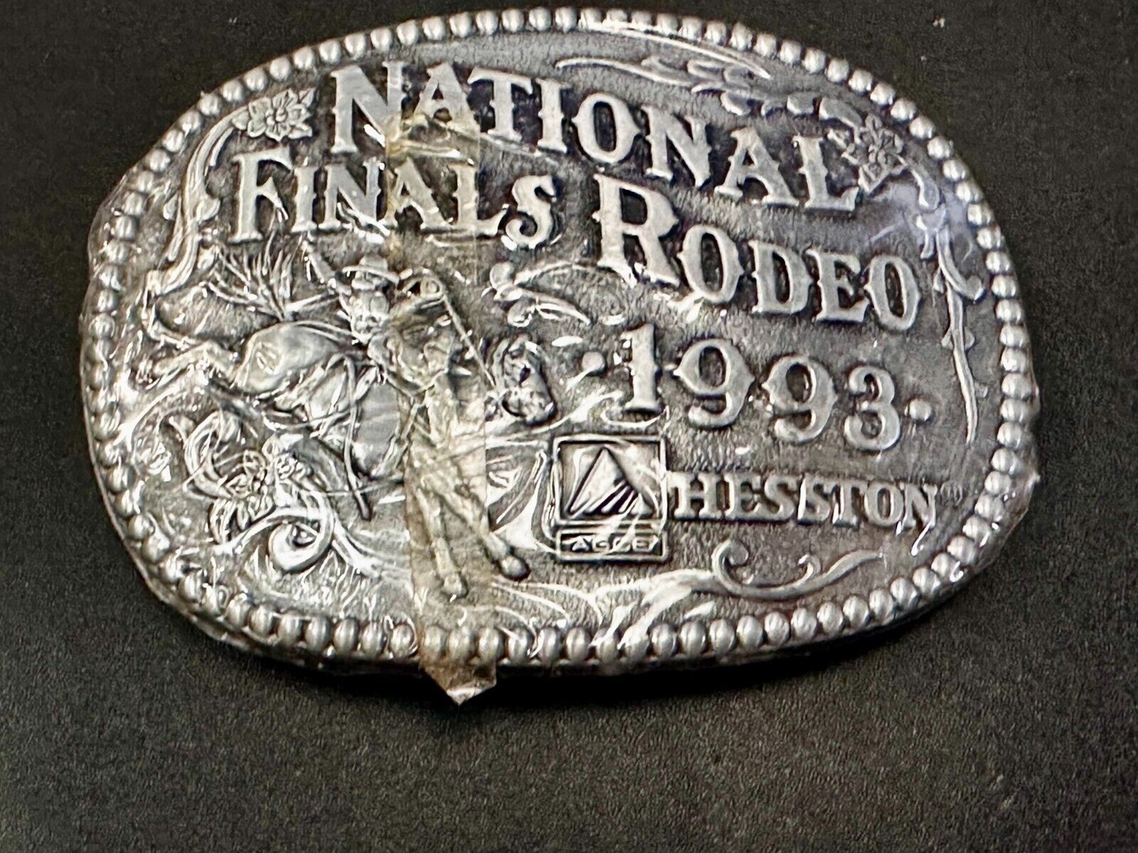 1993 Hesston National Finals Rodeo NFR Cowboys Adult Size NOS Belt Buckle by ADM