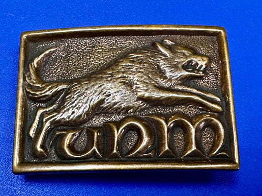 UNM Lobos University New Mexico  Vintage School Spirit Football Belt Buckle