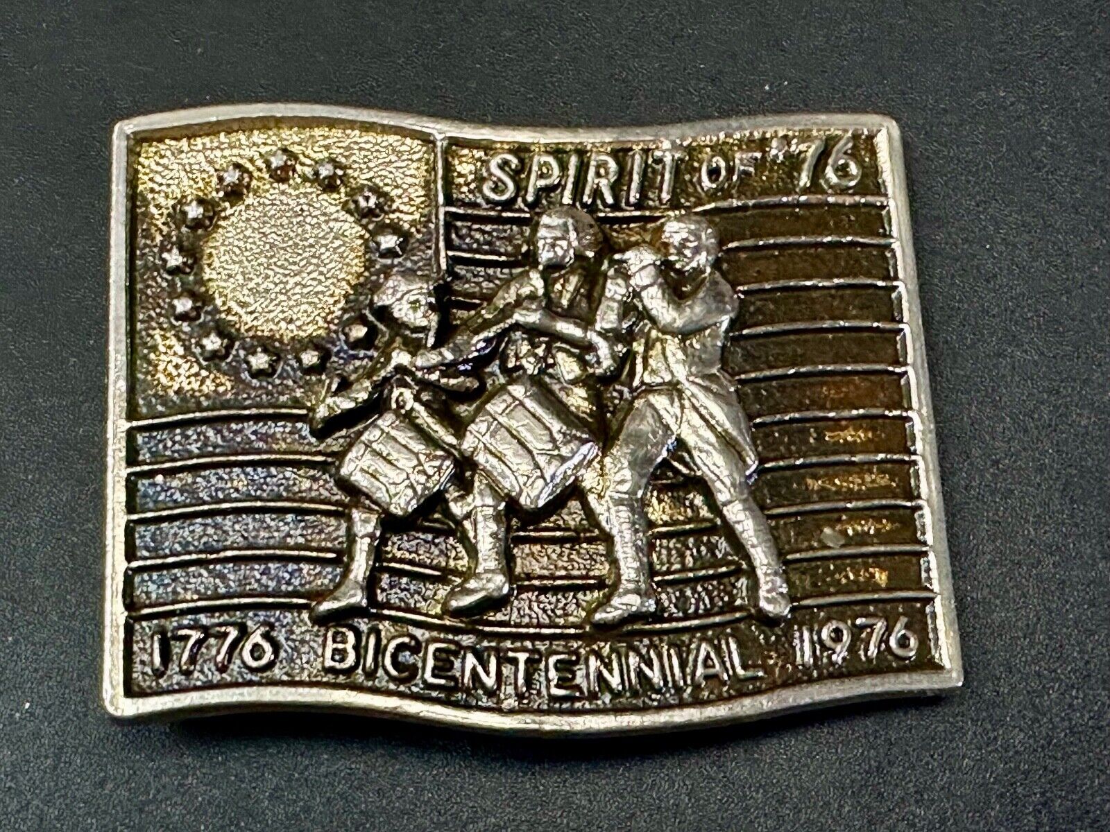 The Spirit of 76 - Patriotic American Bicentennial Marching Band belt buckle
