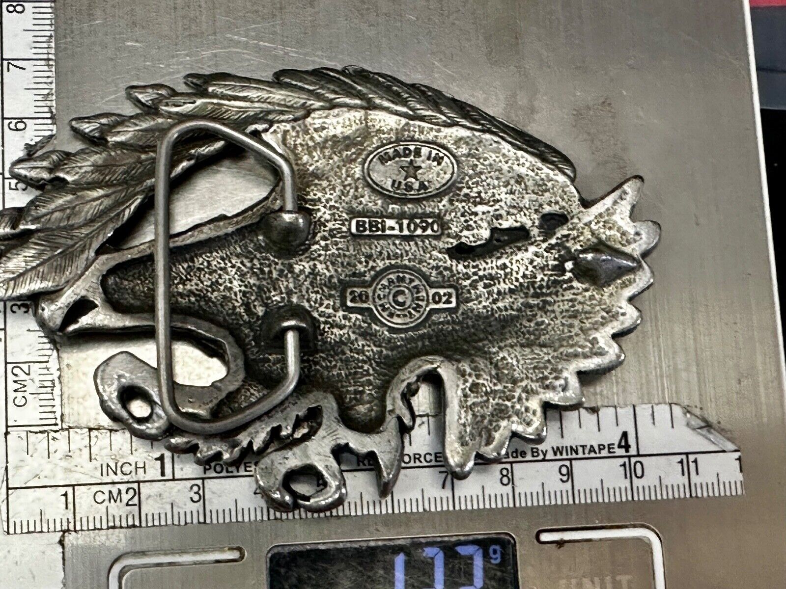 Turquoise Coral Cut Out Hunting Attacking Eagle 2002 Enchantment Belt Buckle