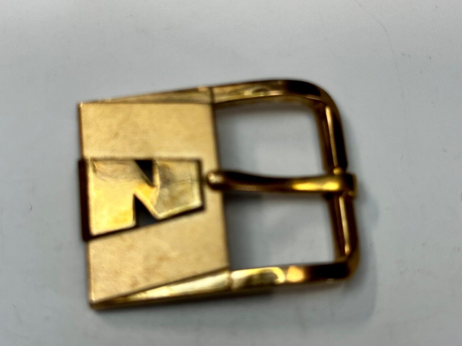 Vintage Letter N Initial Monogram Retro Gold tone Belt Buckle by Swank