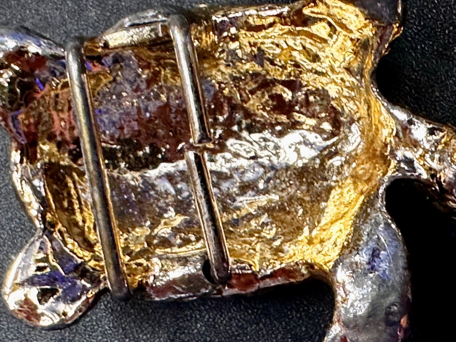 Turtle Tortoise Figural Two Piece Interlocking Gold Tone Vintage Belt Buckle
