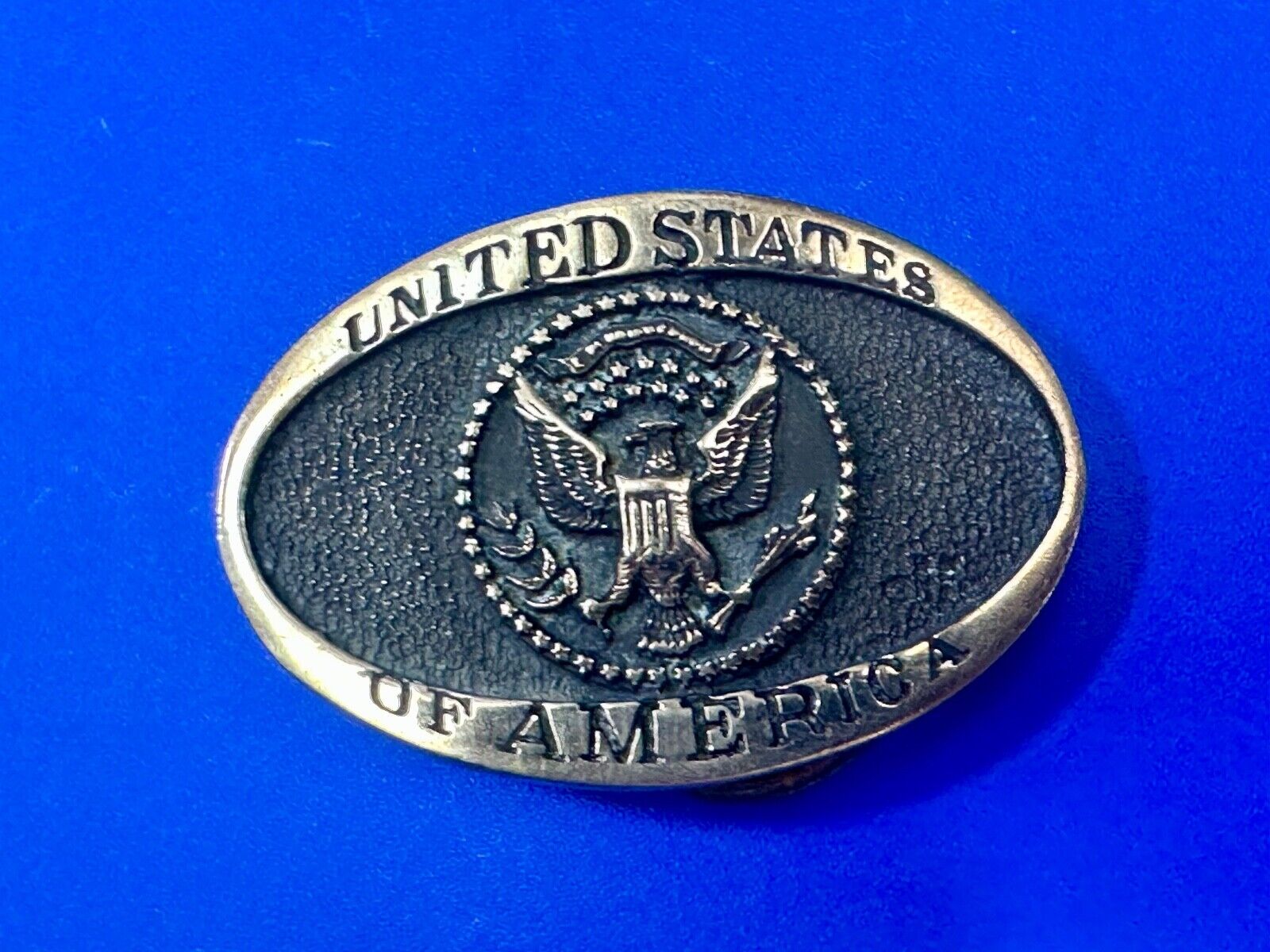 United States Of America USA Emblem, Seal Small Brass Heritage Mint Belt Buckle