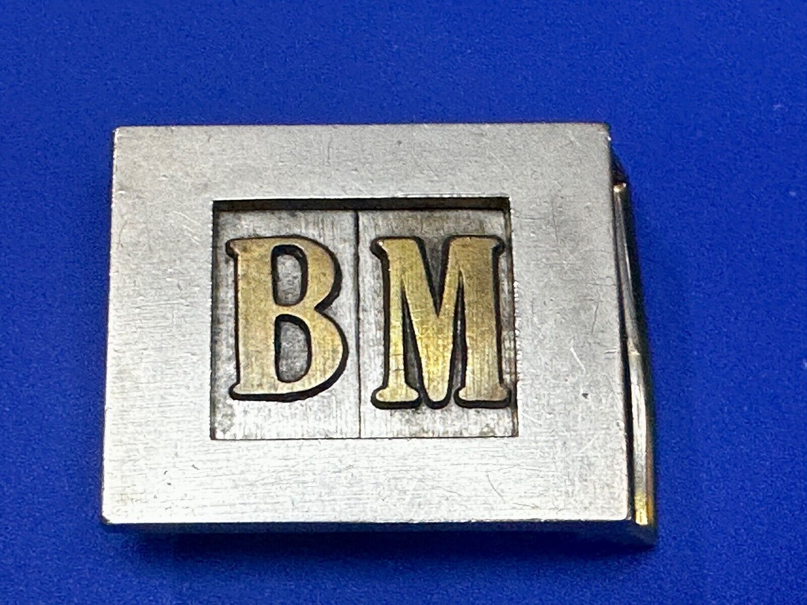 Vintage Letters Initial's BM two tone Belt Buckle