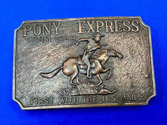 ***PONY EXPRESS SINCE 1852*** OLD WEST FIRST WITH THE US MAIL BELT BUCKLE