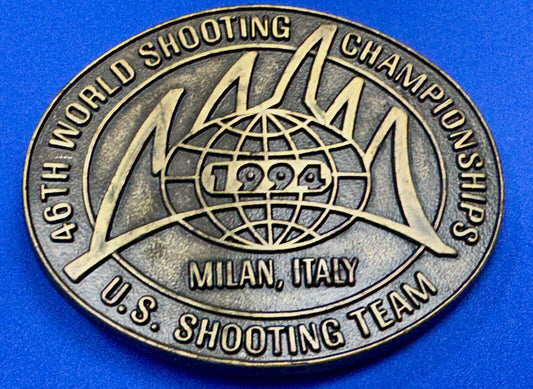 46th Wold Shooting Championships  Milan Italy USA shooting team belt buckle