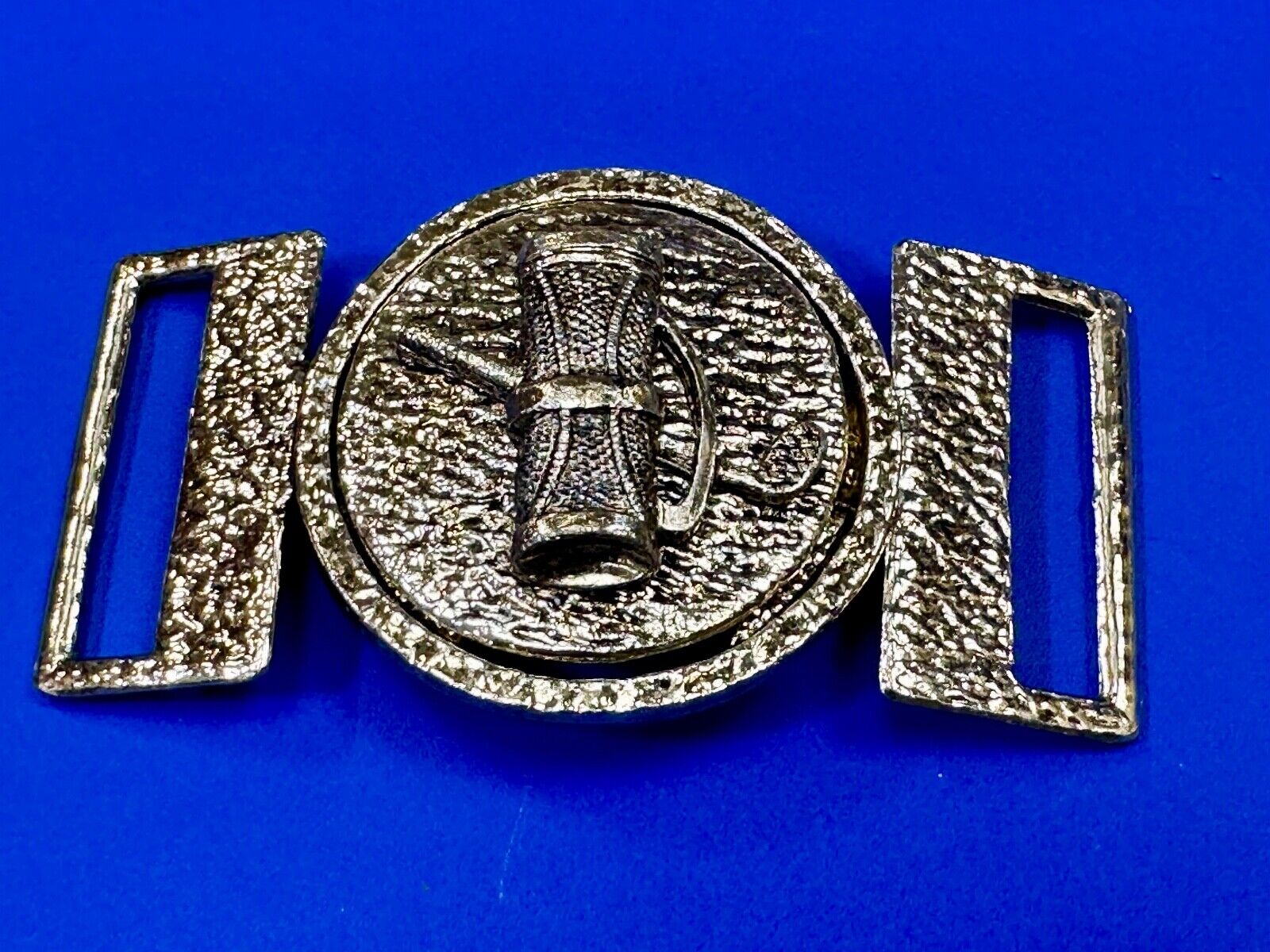 two piece interconnecting gold color belt buckle