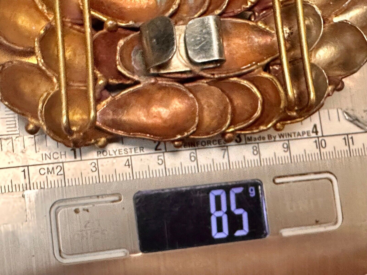 Abstract Brutalist Artisan Mixed Metal Hippy HUGE!  Belt Buckle
