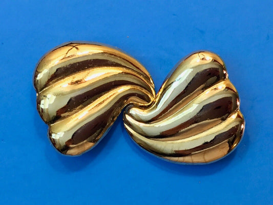 Vintage Antique two piece Sold tone Scarf Clip Signed Belt Buckle by ? 