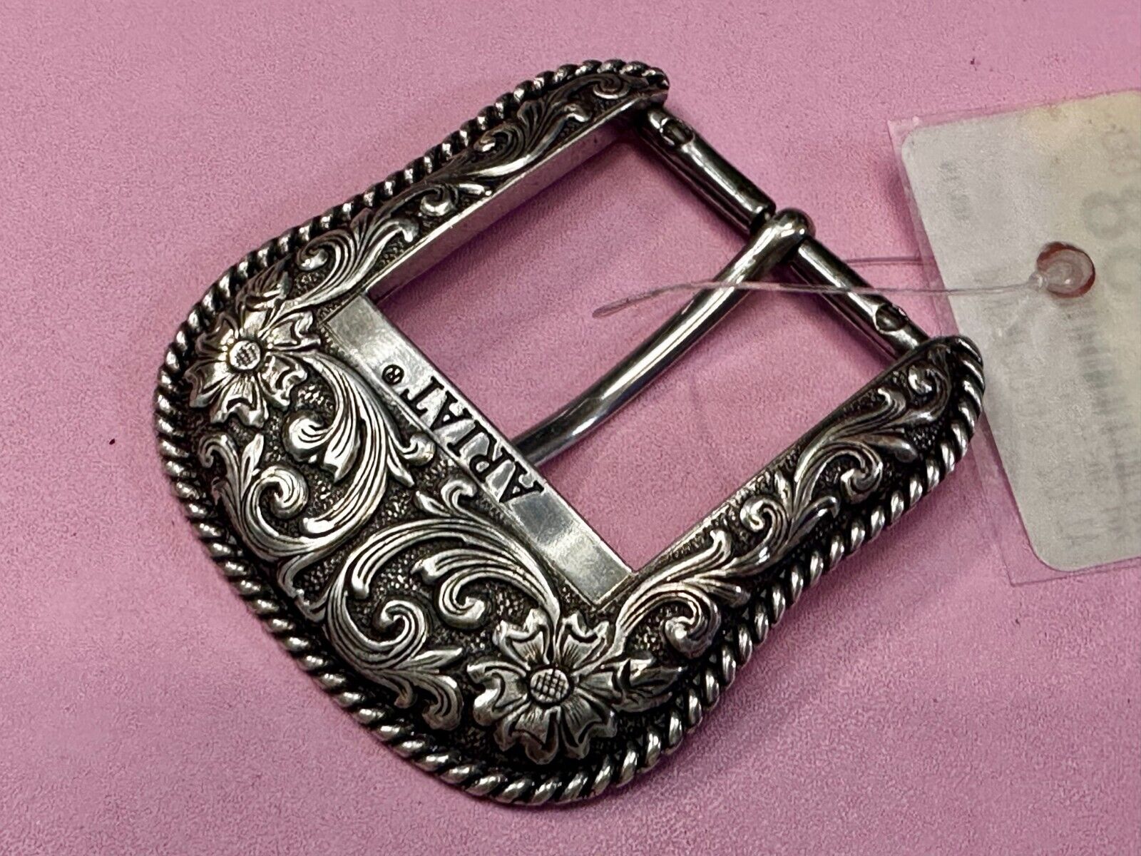 Ariat 2007 Ranger Style Detailed Flower Swirl Rope Outlined Belt Buckle