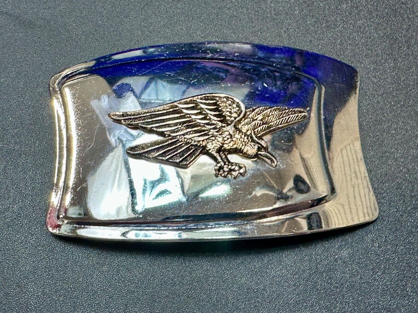 American Eagle - Vintage Mirrored Reflective Two Tone western belt buckle