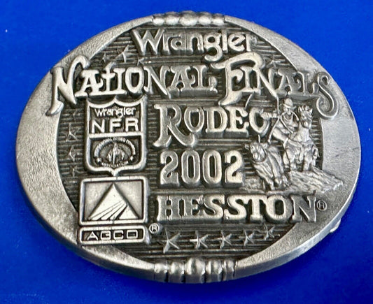 2002 Youth Sized Hesston National Finals Rodeo Bull Riding Cowboys belt buckle 