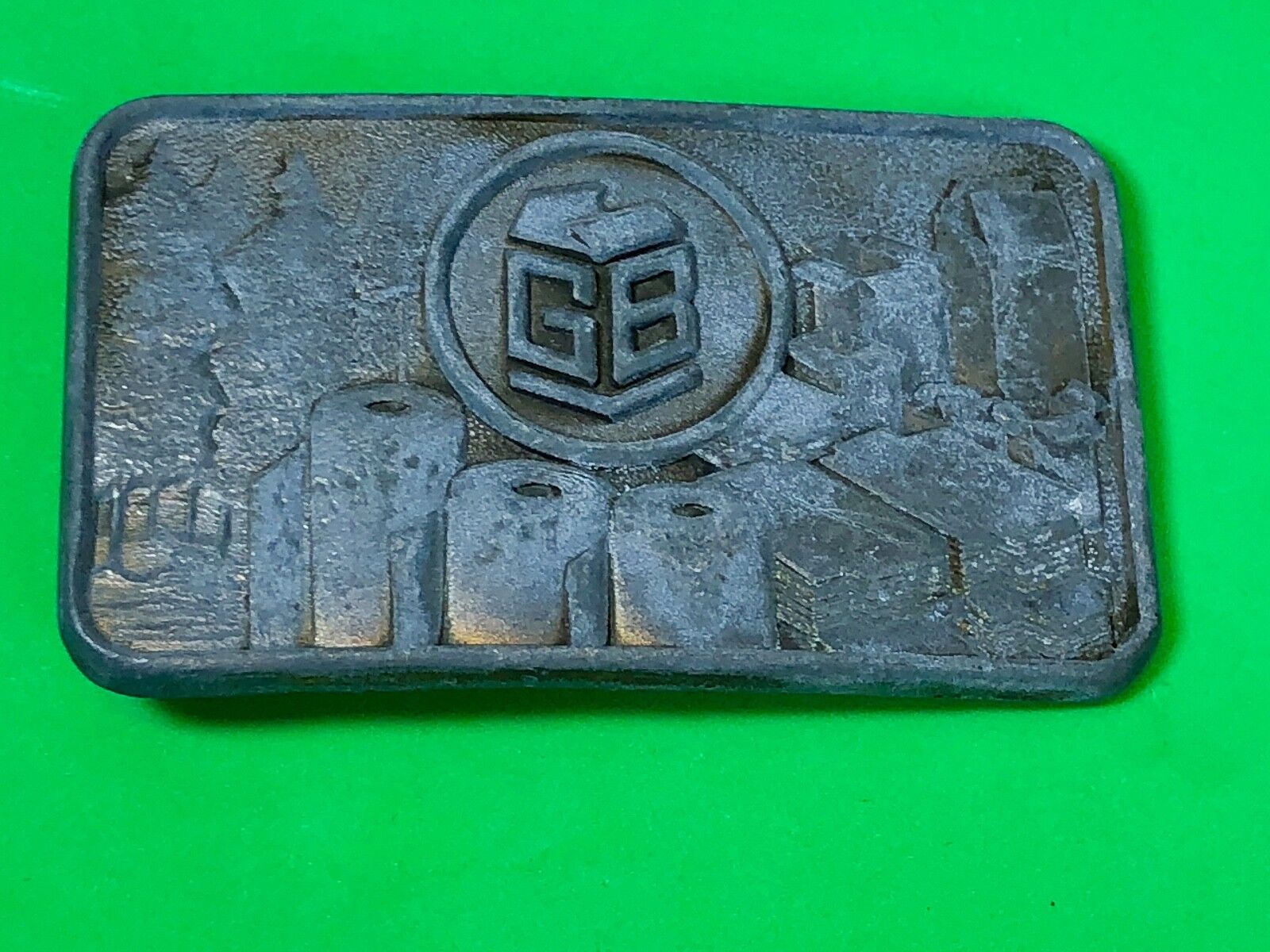 vintage GB paper products advertising promo Company  belt buckle