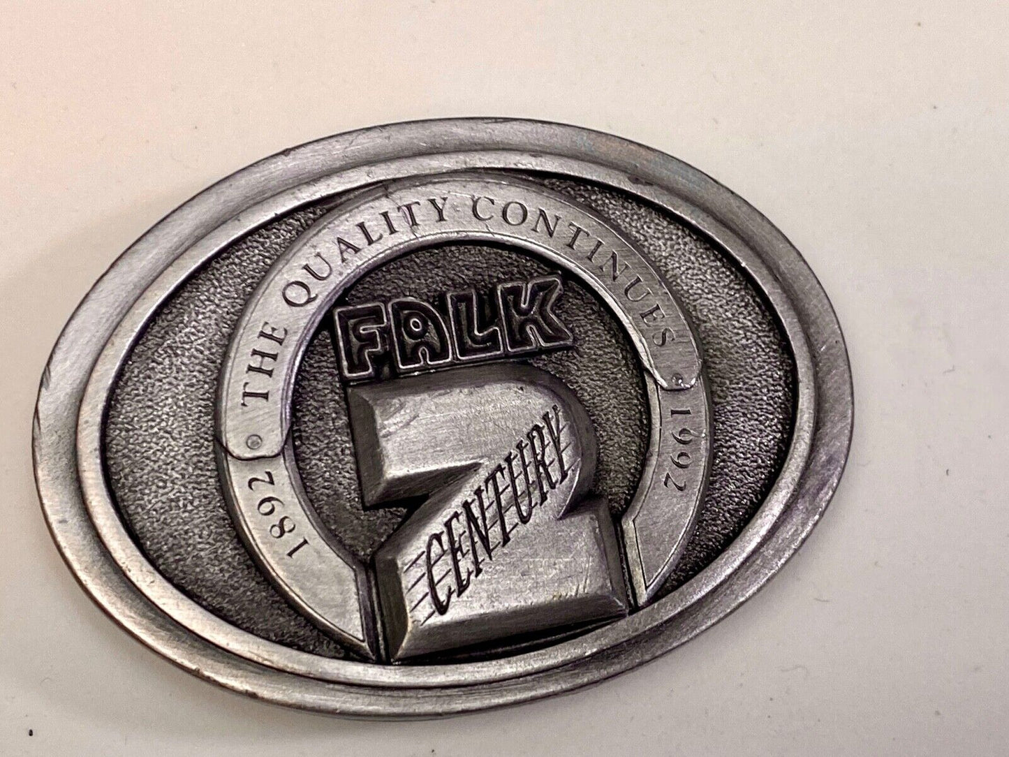 Vintage 1992 Falk Company, 2 Centuries, The Quality Continues Belt Buckle   #16 
