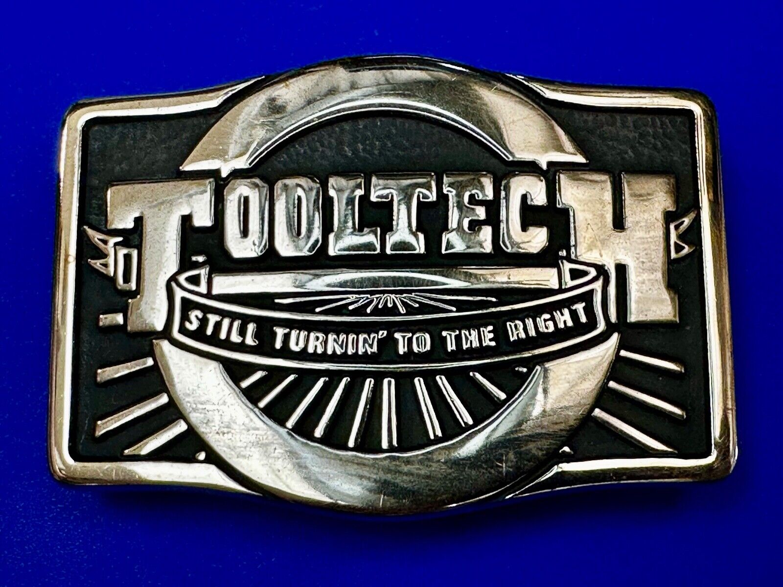 ToolTech Still Turning to the right Vtg. Anacortes Solid Brass 1984 Belt Buckle