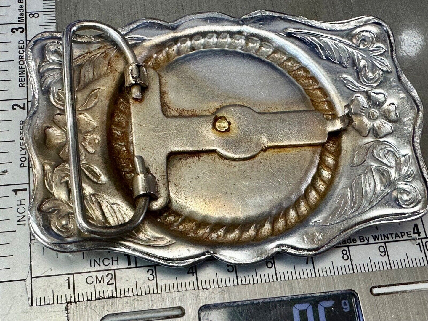 Vintage Longhorn cow steer - cowboys cowgirls western centerpiece belt buckle