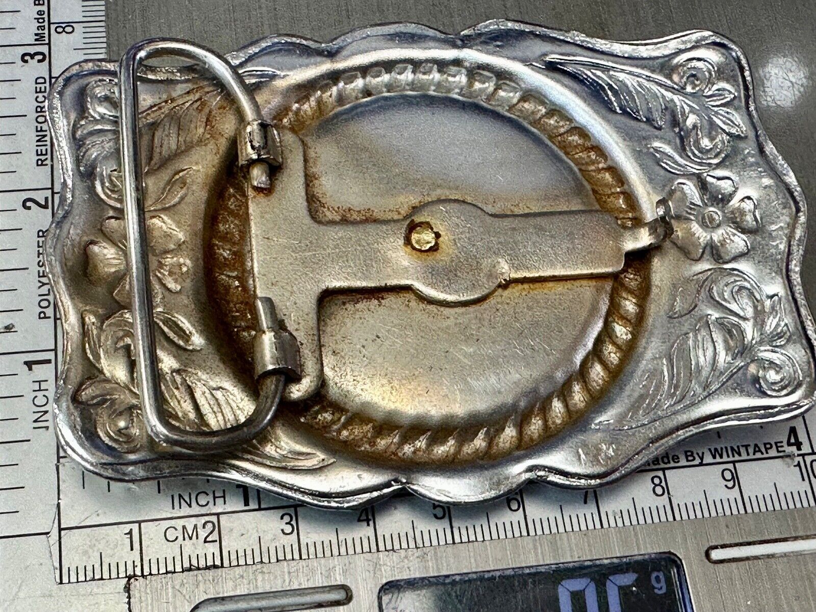 Vintage Longhorn cow steer - cowboys cowgirls western centerpiece belt buckle