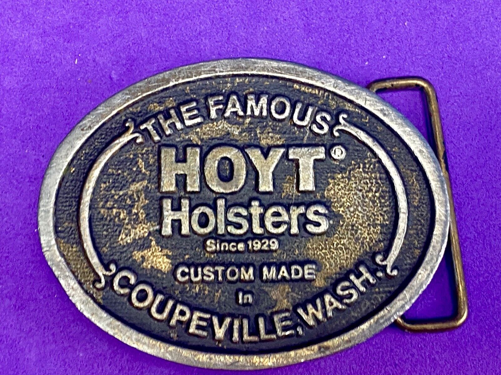 Vintage Hoyt Gun Holsters Coupville Washington Belt Buckle