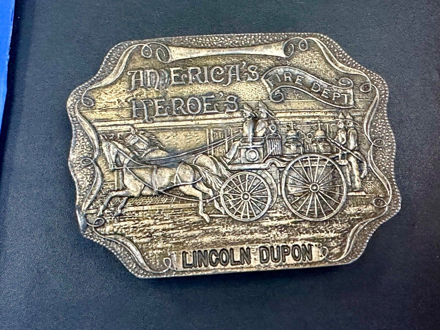 America’s Heroes FIRE DEPARTMENT Lincoln Dupon Vintage belt buckle - Buckle Co