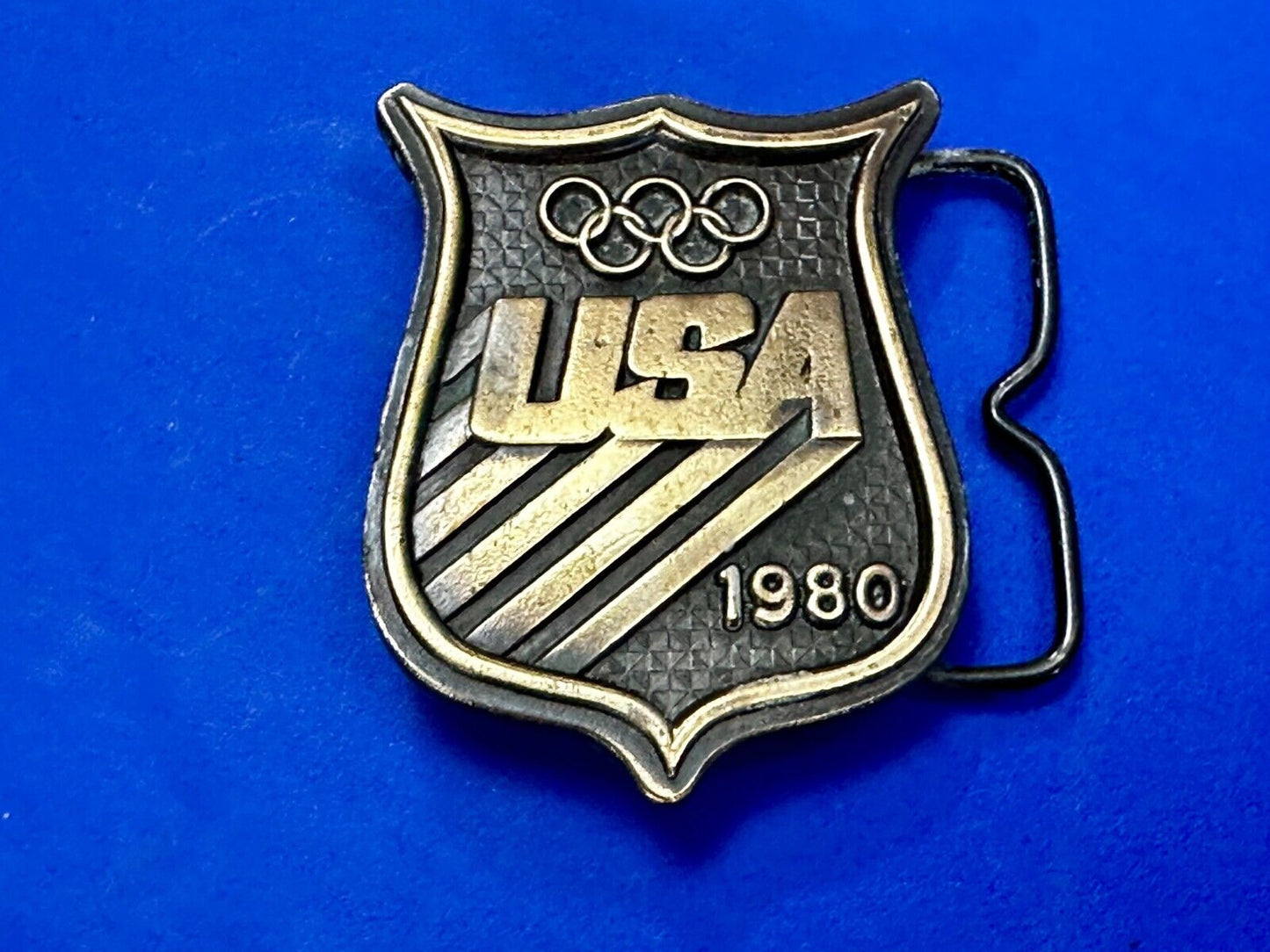 1980 USA Olympic Committee Bergamot Brass Works Vintage Belt Buckle Paul Rollins