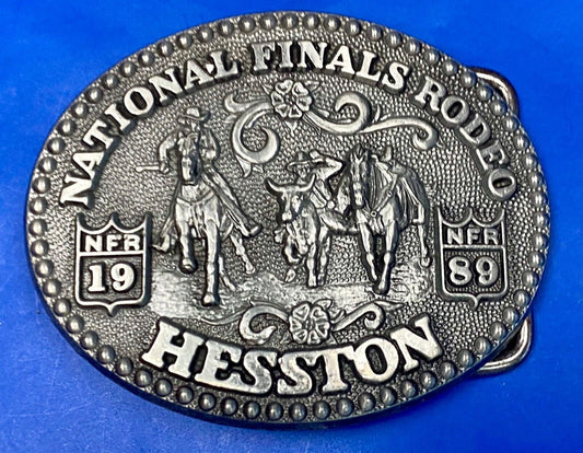 1989 Youth Size Nfr National Finals Rodeo Western Belt Buckle
