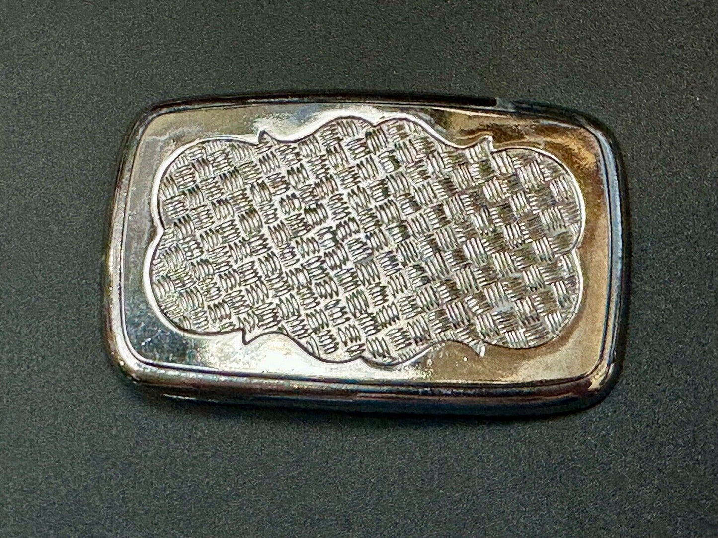 unique silver tone weave pattern western belt buckle