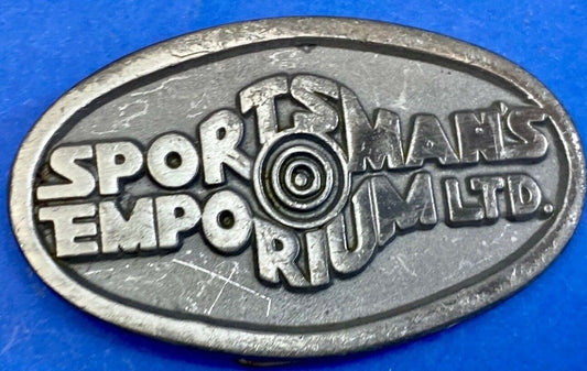 Vintage 70'S Sportsman's Emporium Ltd Advertisement Company Promo Belt Buckle