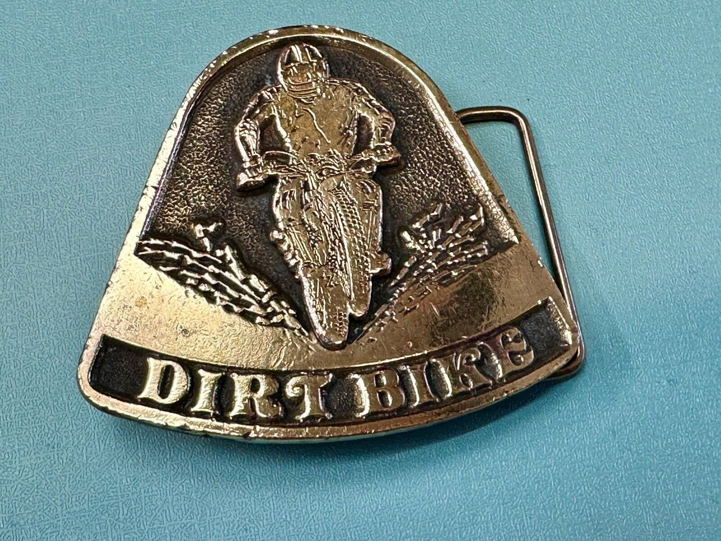 Vintage 1975 Dirt Bike Adzes sporting biking motorcycle belt buckle