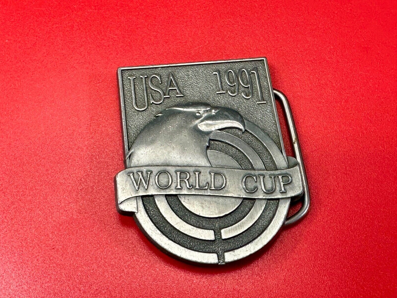 USA 1991 World Cup Eagle Soccer Target belt buckle