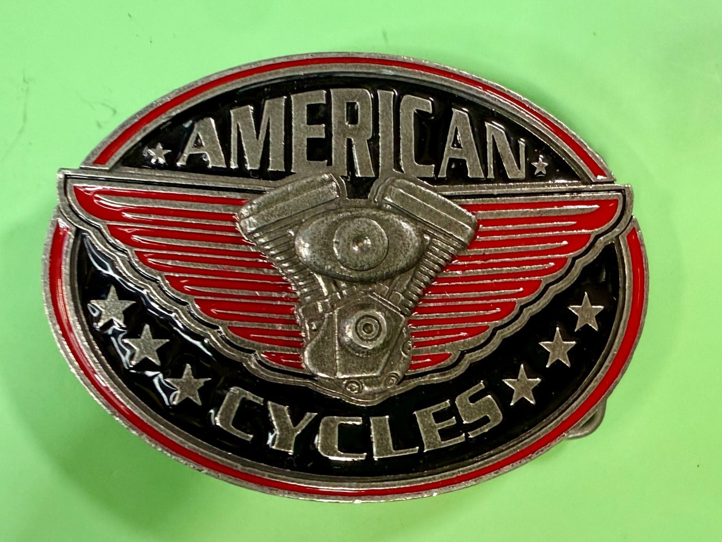 AMERICAN BIKER CYCLES V-Twin Engine Motorcycle Wings EJC 2004 Belt Buckle