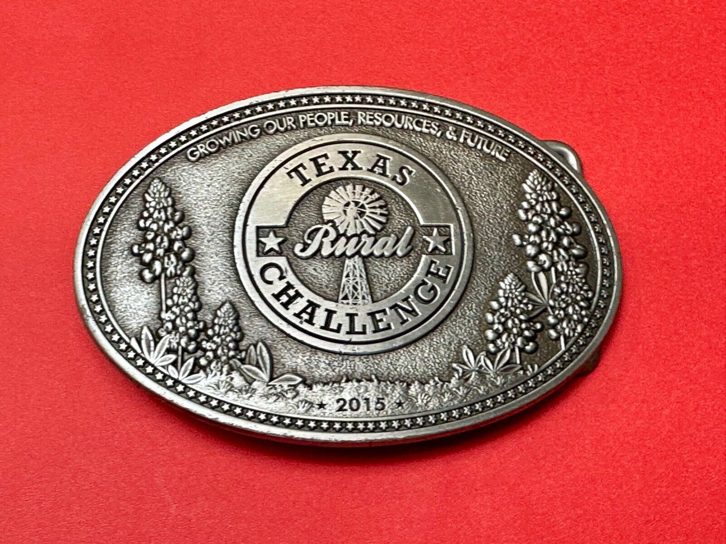 Texas Rural Challenge Growing our people, resources and future 2015 belt buckle