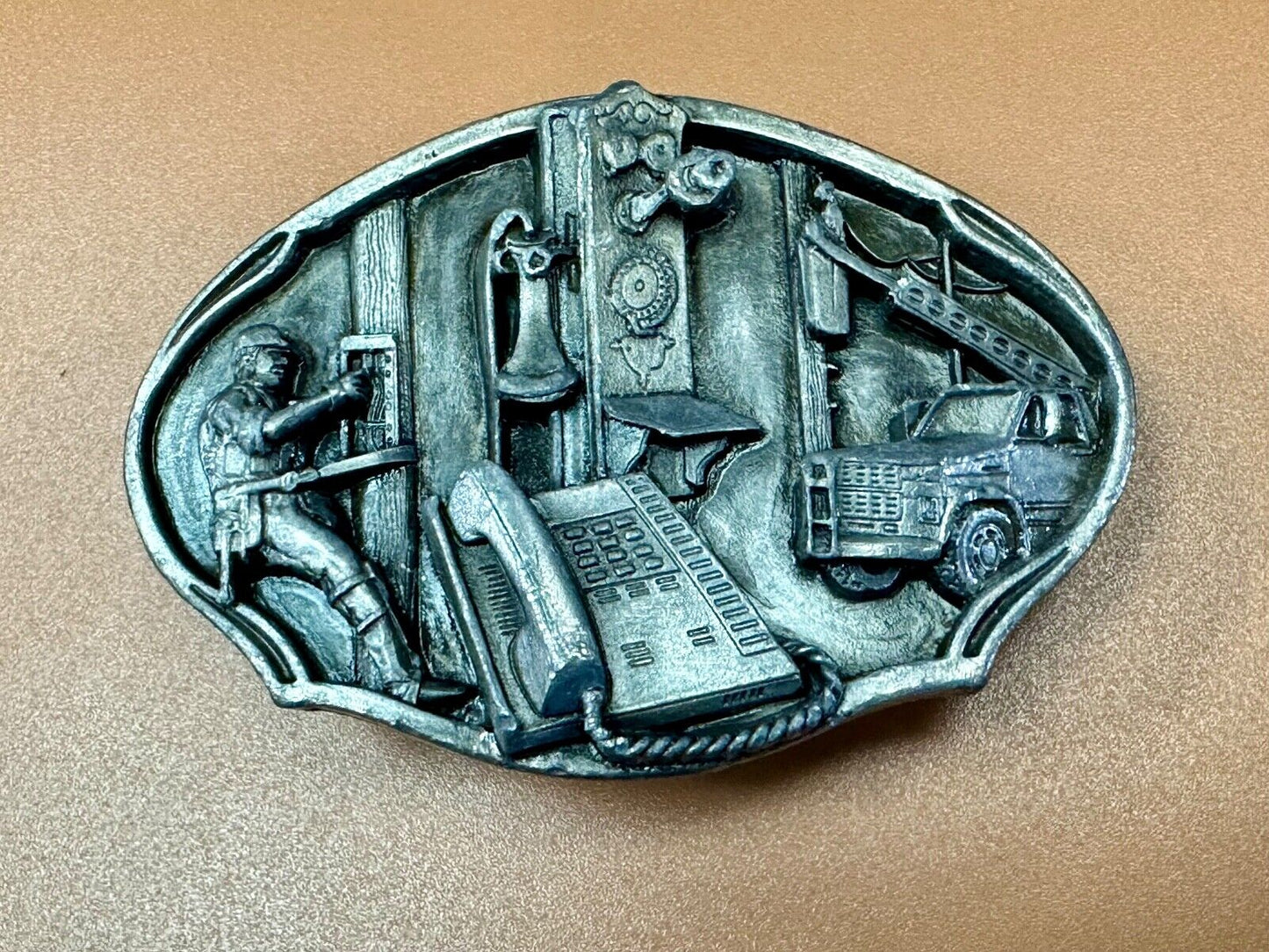 Telephone Linesmen pole climbers Telecommunication 89 Arroyo Grande belt buckle