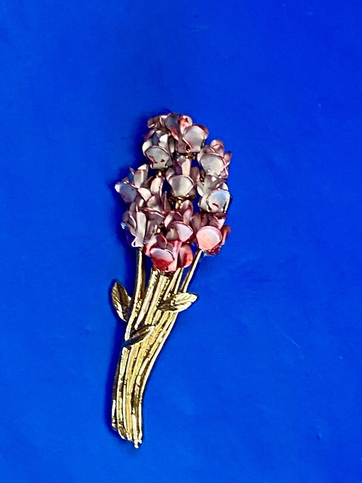 Vintage Danbury Mint For Avon Red Rose Bouquet Brooch Dm 97 Gold Plated Broach
