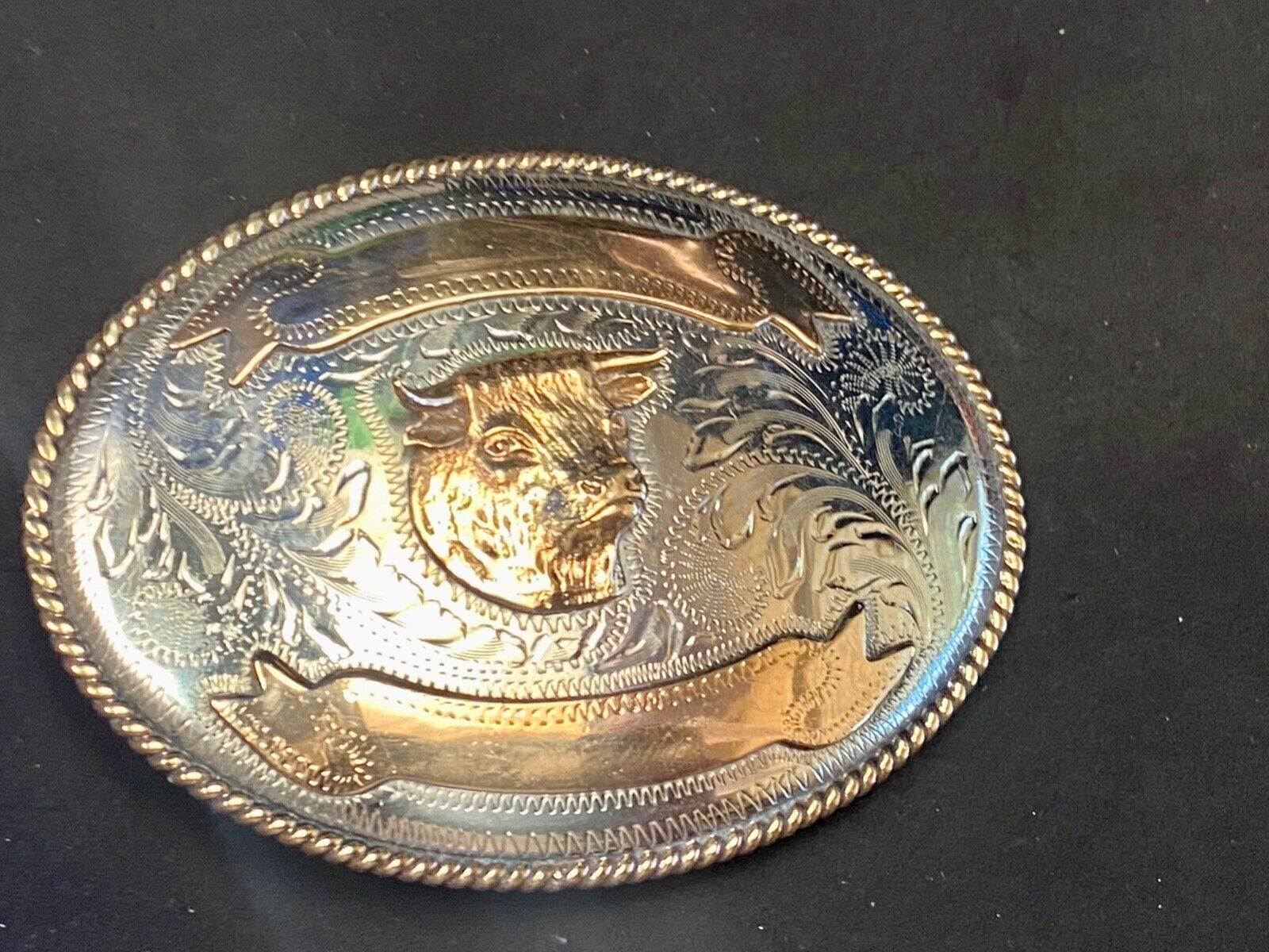 Unique Cow Steer Head Cow Trophy Award Stamped Alpaca Mexico W/ Blank Scroll