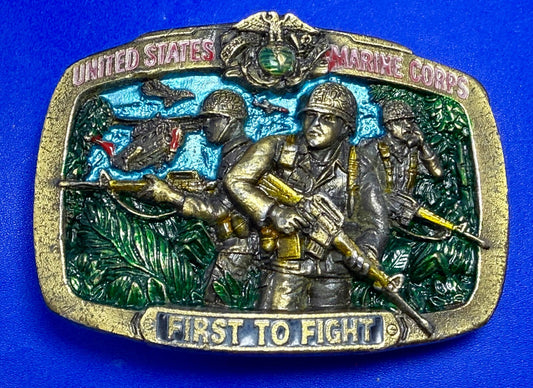 US Marine Corps First to fight Vintage 1992 Great American Belt Buckle