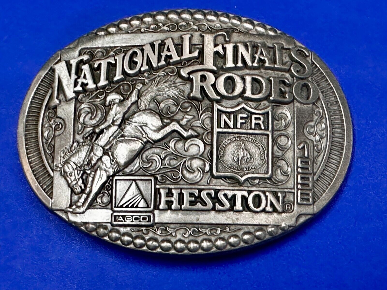 1998 ADM Hesston NFR National Finals Rodeo Cowboys Western Belt Buckle