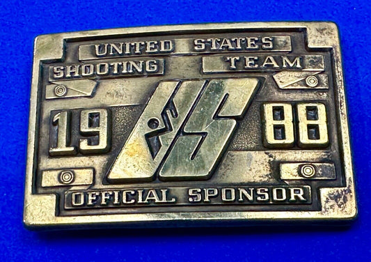 1988 Olympics US Shooting Team USA Belt Buckle Seoul Korea Official Sponsor