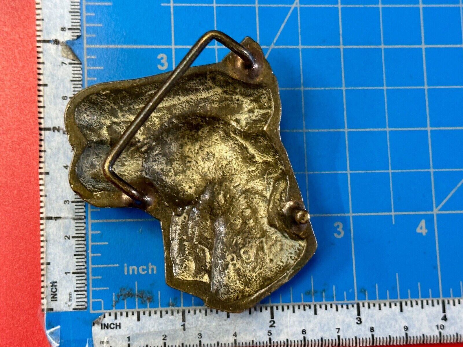 Two Horse Heads vintage solid brass cut out belt buckle - Taiwan Amazing Detail!