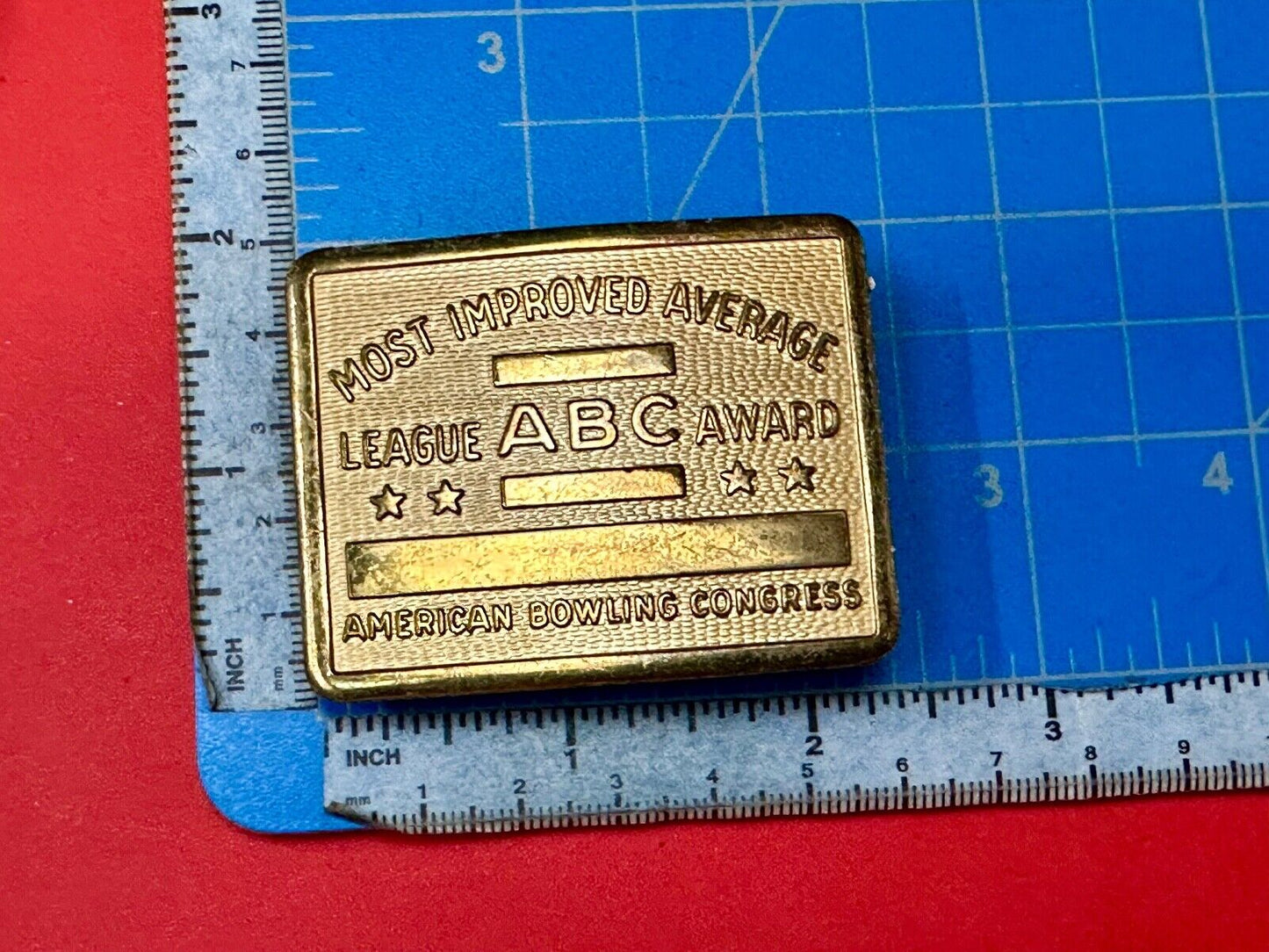 ABC Bowling League Award - NOT engraved most improved trophy belt buckle