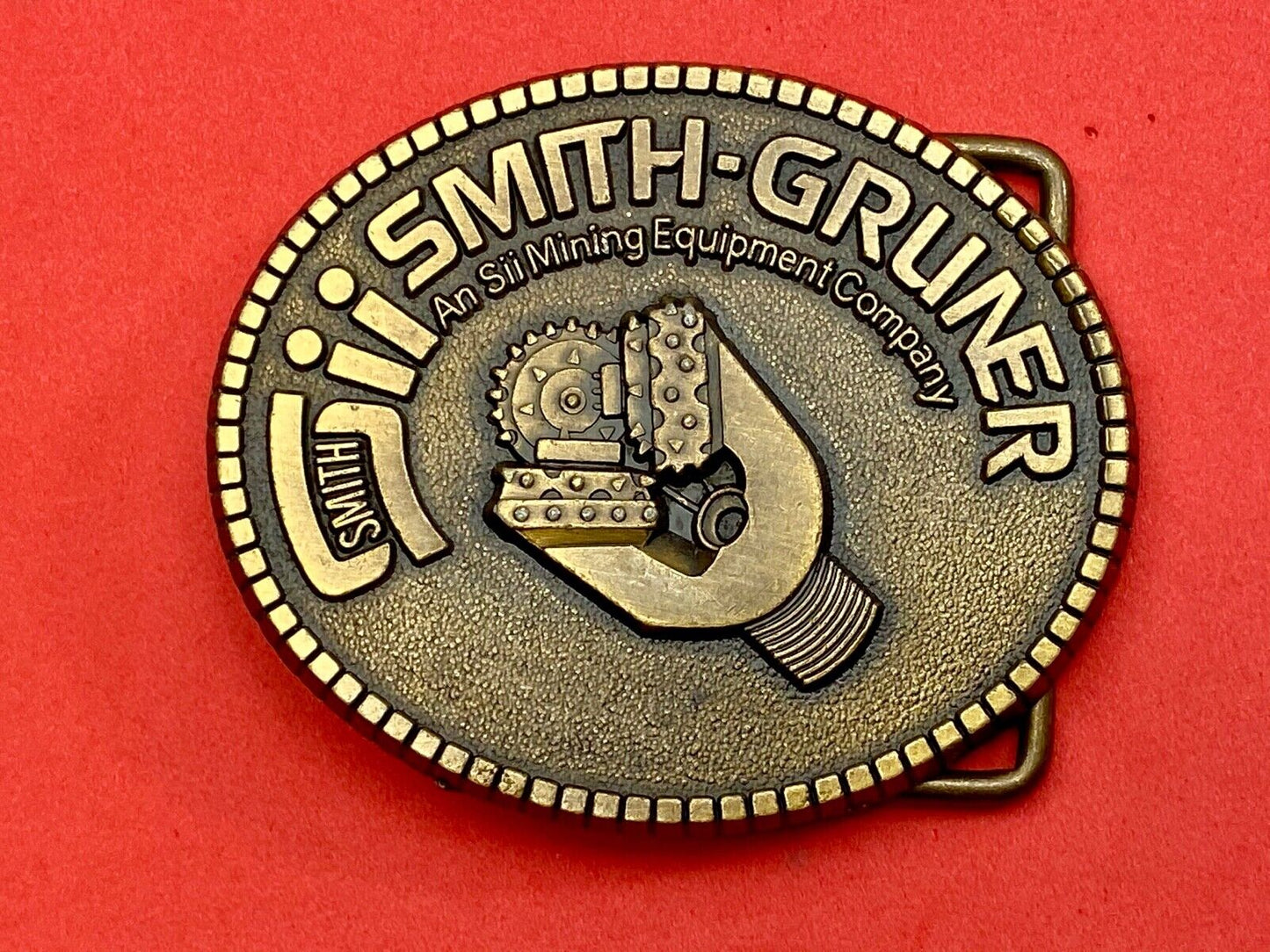 VINTAGE 1970s **SMITH-GRUNER SII MINING EQUIPMENT COMPANY** BELT BUCKLE