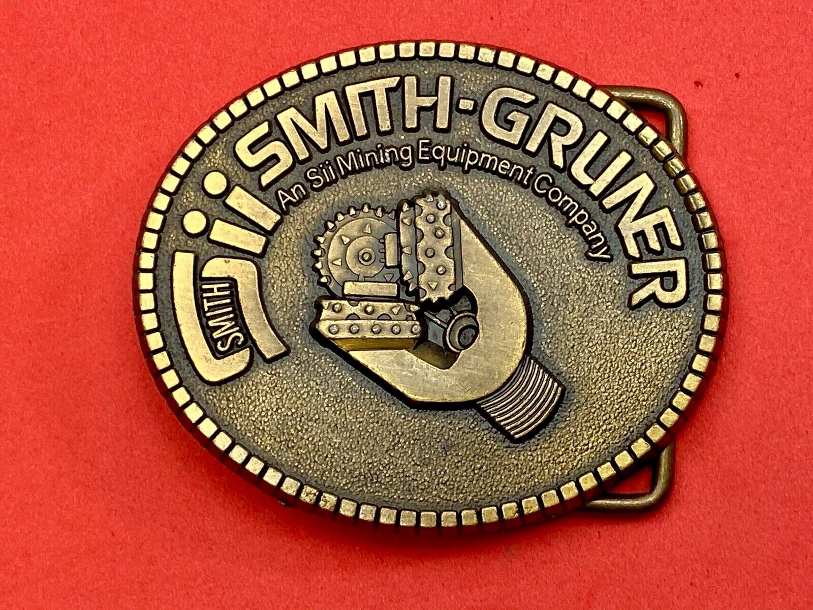 VINTAGE 1970s **SMITH-GRUNER SII MINING EQUIPMENT COMPANY** BELT BUCKLE
