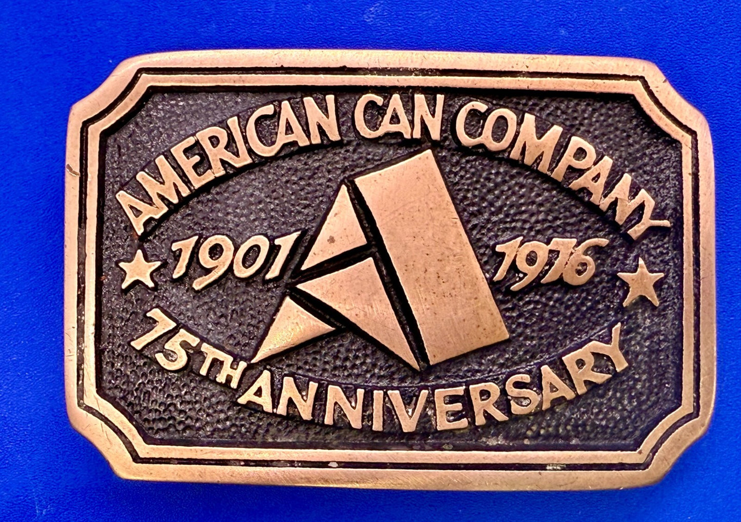 American Can Company 75th Anniversary 1901-1976 Solid Brass Heritage Belt Buckle