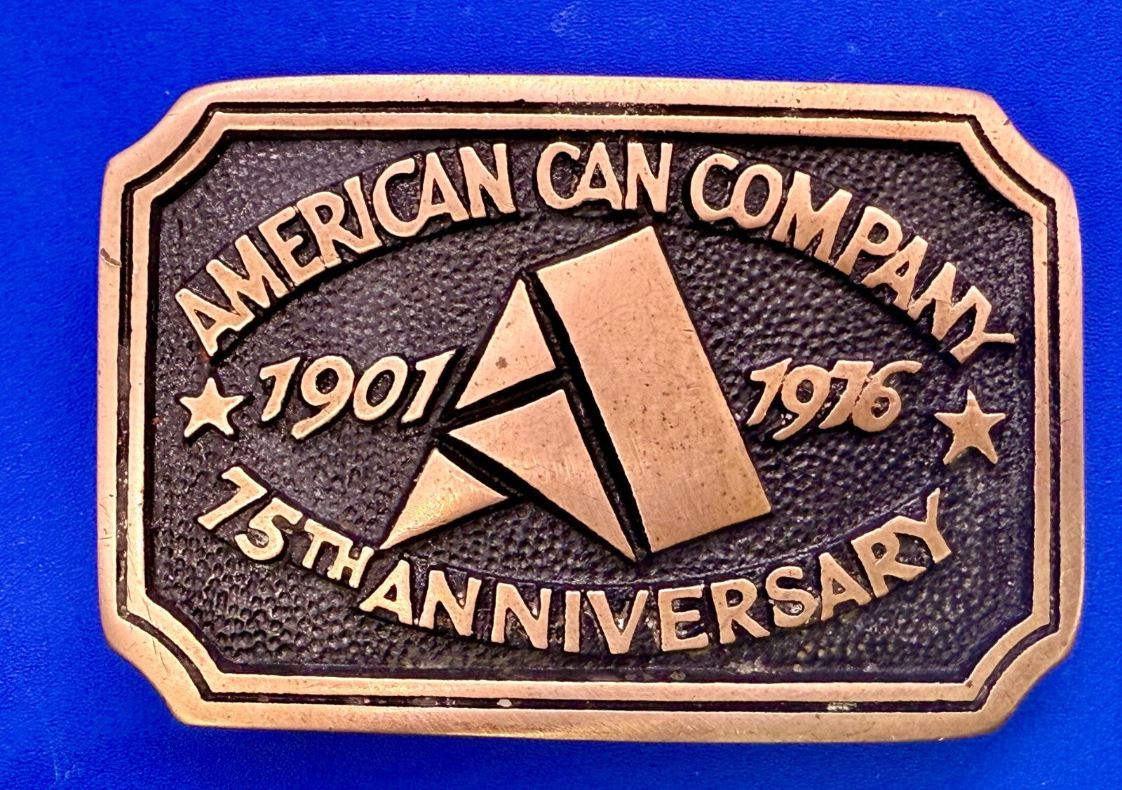 American Can Company 75th Anniversary 1901-1976 Solid Brass Heritage Belt Buckle