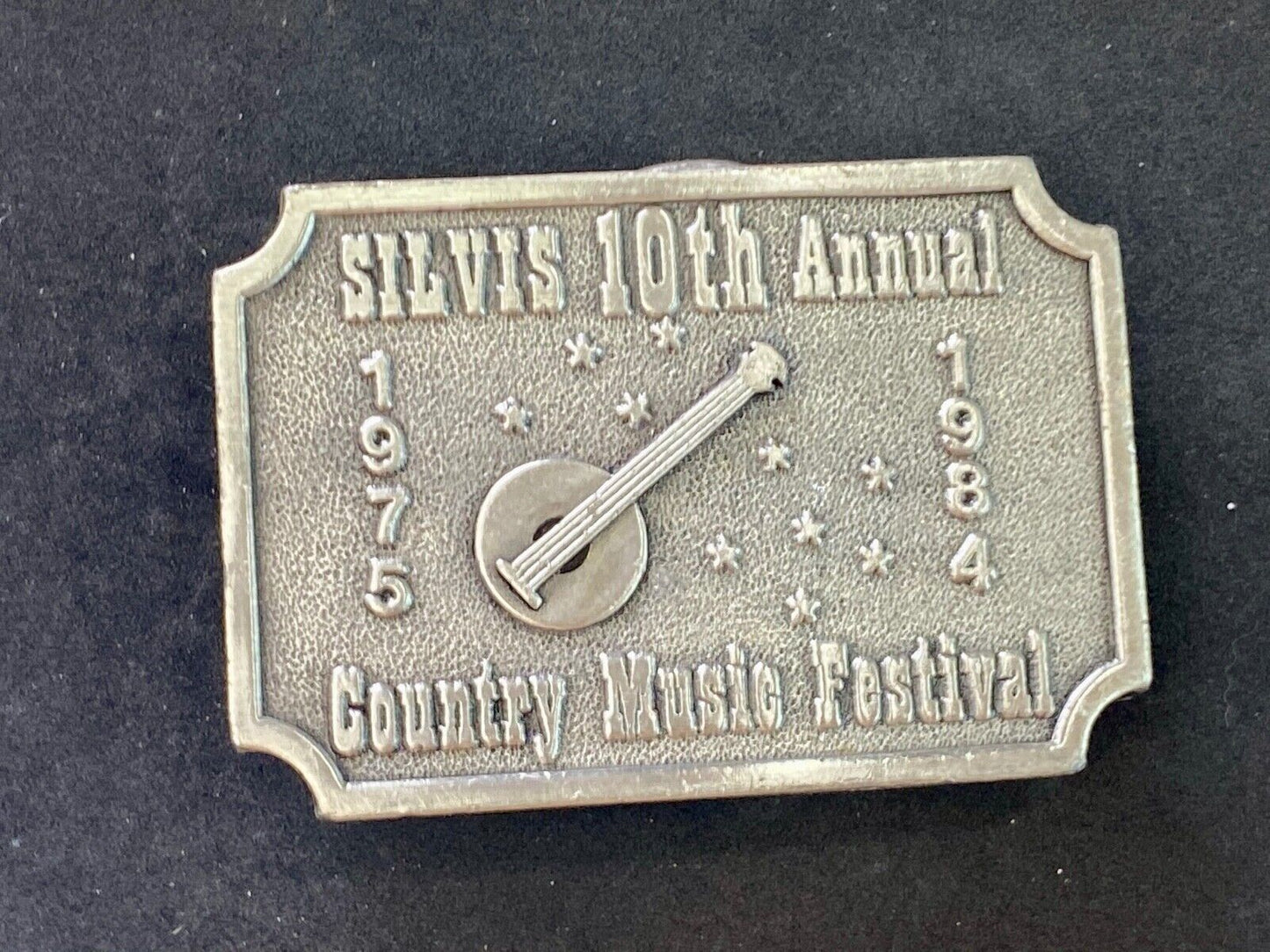 Vintage 1984 10th annual Country music festival SILVIS Illinois belt buckle  