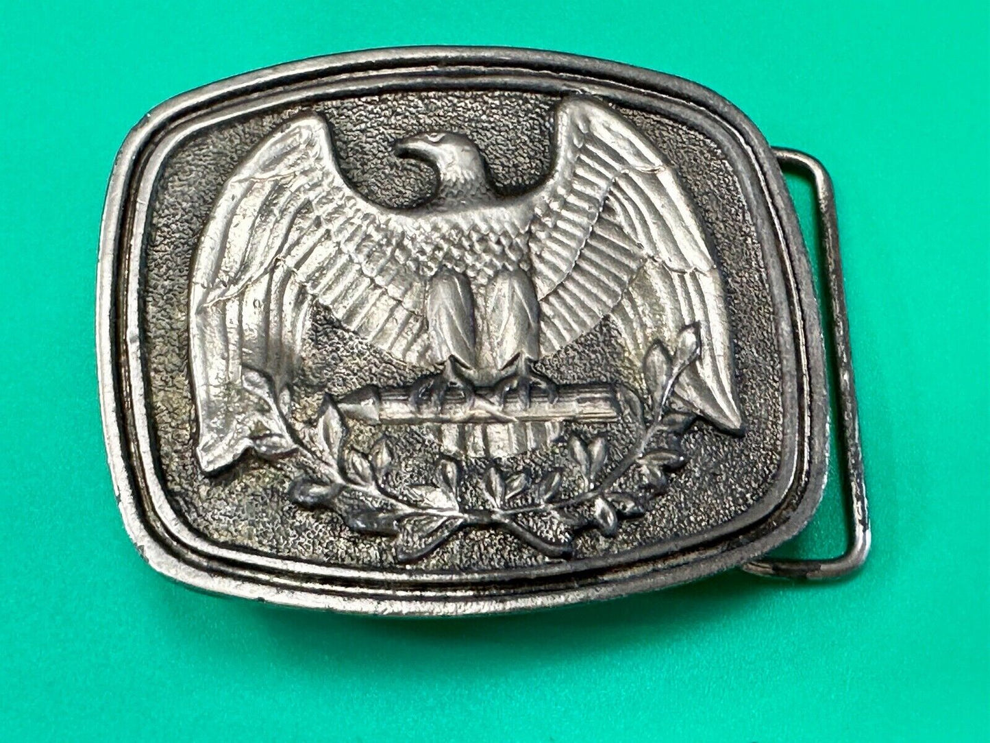 USA patriotic emblem Eagle Olive Branch Seal Vintage Numbered belt buckle