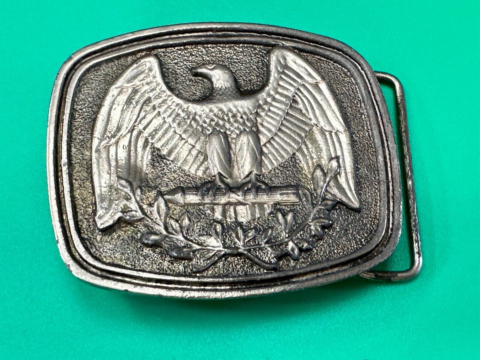 USA patriotic emblem Eagle Olive Branch Seal Vintage Numbered belt buckle